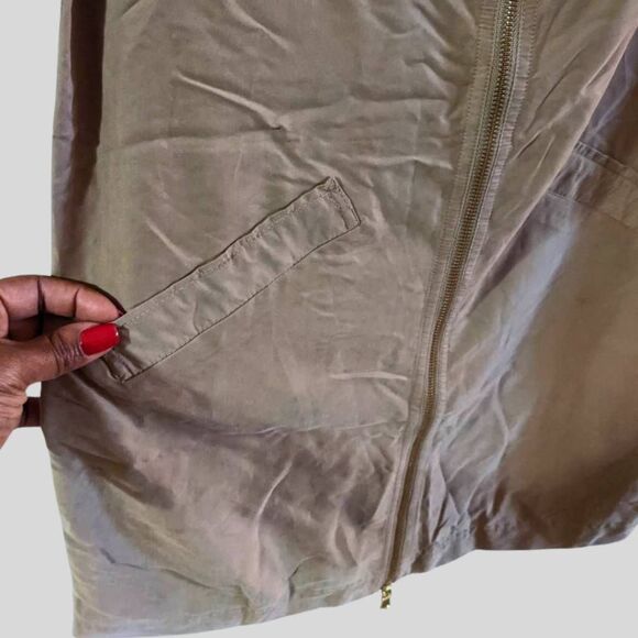 Soft Surroundings Utility Dress XS Tan Zip Front Pockets Casual Relaxed Fit - Picture 8 of 12